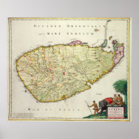 Kaart van Ceylon volgens Nicolas Visscher