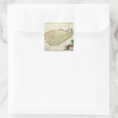 Kaart van Ceylon volgens Nicolas Visscher Vierkante Sticker (Tas)