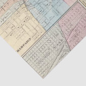 Kaart van Champaign, Urbana, Mattoon en Charleston Tissuepapier (Detail)