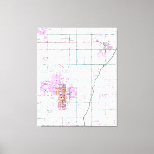 kaart van Chandler en Gilbert Arizona (1952) Canvas Afdruk