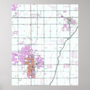 kaart van Chandler en Gilbert Arizona (1952) Poster