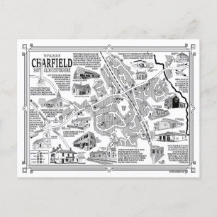 Kaart van Charfield Village Briefkaart