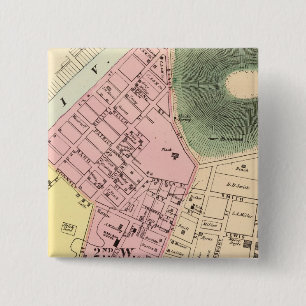 Kaart van Charleston, West Virginia Vierkante Button 5,1 Cm