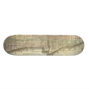 kaart van Chicago (1857) Skateboard