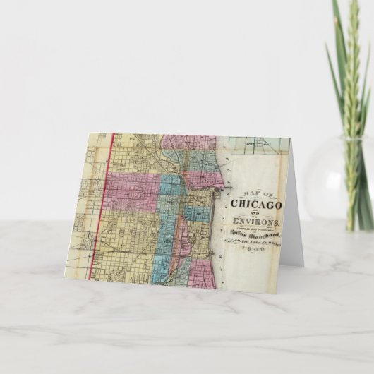  kaart van Chicago (1869) (Voorkant)