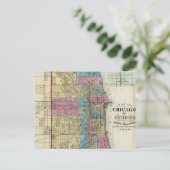  kaart van Chicago (1869) (Staand voorkant)