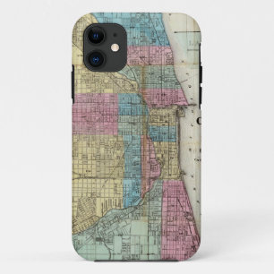 kaart van Chicago (1869) iPhone 11 Hoesje