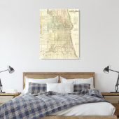 Kaart van Chicago Canvas Afdruk (Insitu (Slaapkamer))