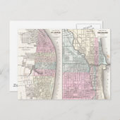  kaart van Chicago en St. Louis (1855) (Voorkant / Achterkant)