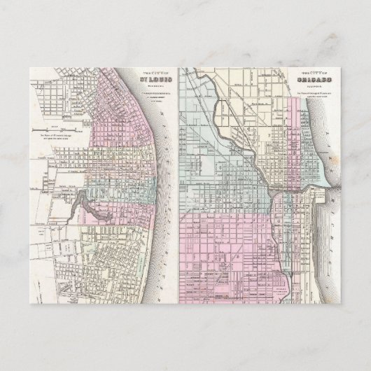  kaart van Chicago en St. Louis (1855) (Voorkant)