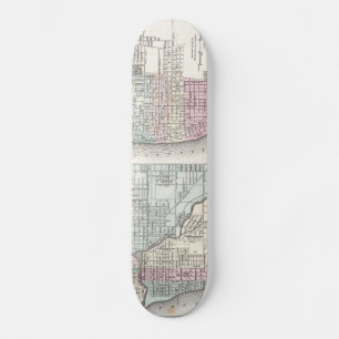  kaart van Chicago en St. Louis (1855) Skateboard