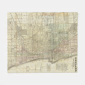 Kaart van Chicago Fleece Deken (Voorkant (Horizontaal))