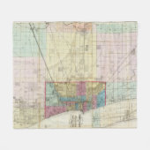 Kaart van Chicago Fleece Deken (Voorkant (Horizontaal))