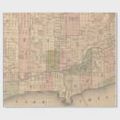 kaart van Chicago Illinois (1876) Cadeaupapier (Vlak)