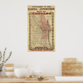 Kaart van Chicago met het verbrande district Poster (Keuken)