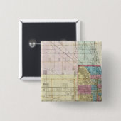 Kaart van Chicago Vierkante Button 5,1 Cm (Voorkant /achterkant)