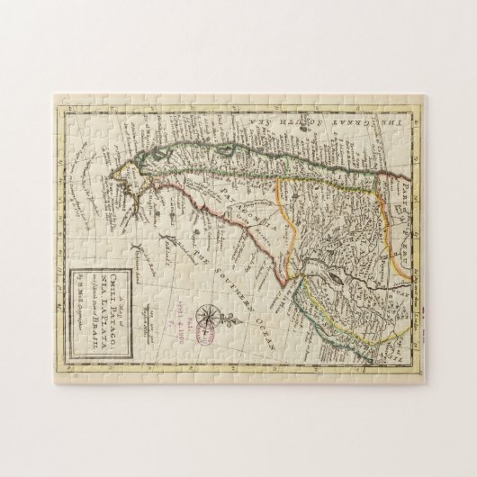  kaart van Chili en Argentinië (1732) Legpuzzel (Horizontaal)