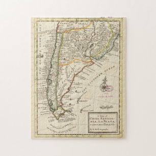  kaart van Chili en Argentinië (1732) Legpuzzel