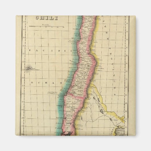 Kaart van Chili Magneet (Voorkant)