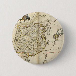 kaart van China 1662 Ronde Button 5,7 Cm