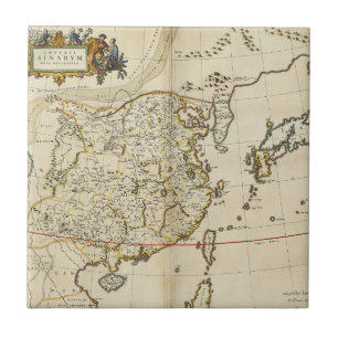  kaart van China   1662 Tegeltje