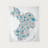 Kaart van China | Crystal Diamond Style Artwork Wandkleed (Voorkant)