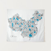 Kaart van China | Crystal Diamond Style Artwork Wandkleed (Voorkant (horizontaal))