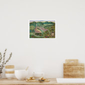 Kaart van Chios, van "Civitates Orbis Terrarum" do Poster (Keuken)