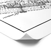  kaart van Cincinnati Ohio (1915) BW Poster (Hoek)