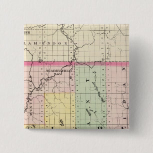 Kaart van Clare County, Michigan Vierkante Button 5,1 Cm
