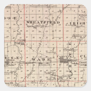 Kaart van Clinton County Vierkante Sticker