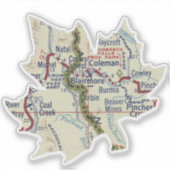  kaart van Coleman Alberta Sticker (Voorkant)