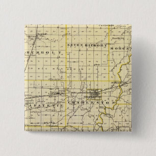 Kaart van Coles County Vierkante Button 5,1 Cm