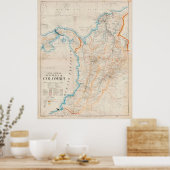  kaart van Colombia (1919) Poster (Keuken)