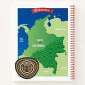 Kaart van Colombia Notitieboek (Achterkant)