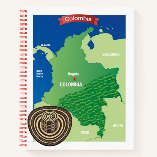 Kaart van Colombia Notitieboek (Voorkant)