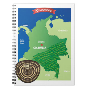 Kaart van Colombia Notitieboek