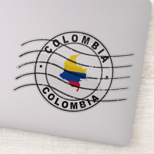 Kaart van Colombia, poststempel Sticker (Detail)
