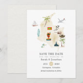 Kaart van Columbia Cartagena Destination Wedding (Voorkant / Achterkant)