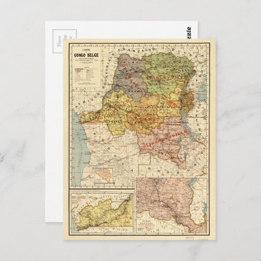 Kaart van Congo, Afrika (1896) (Voorkant / Achterkant)