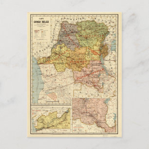 Kaart van Congo, Afrika (1896)