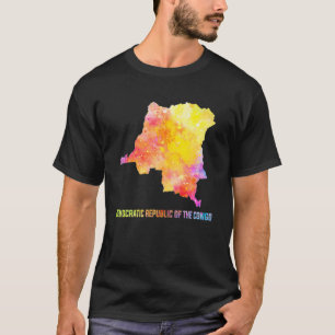 Kaart van Congo, Democratische Republiek Congo, kl T-shirt