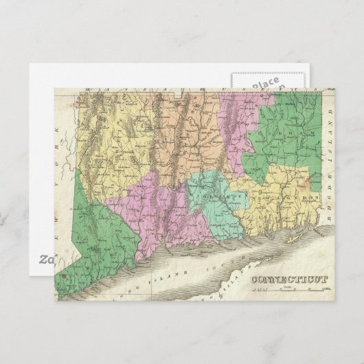 kaart van Connecticut (1827) (Voorkant / Achterkant)