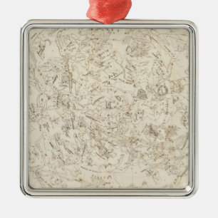 Kaart van constellaties metalen ornament