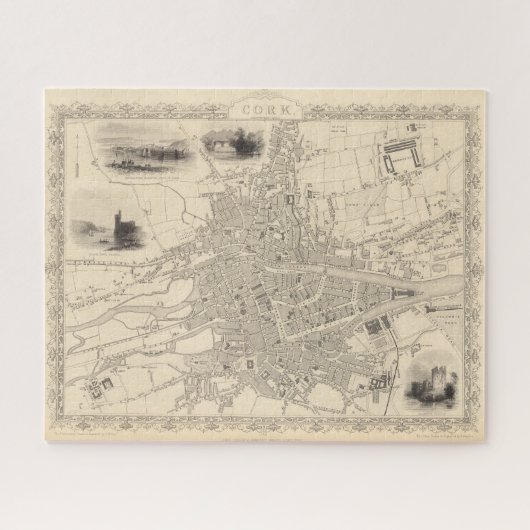 Kaart van Cork, Ierland Legpuzzel (Horizontaal)