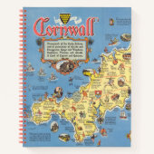 Kaart van Cornwall, Engeland Notitieboek (Voorkant)