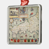 Kaart van Cornwall Metalen Ornament (Links)