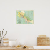  kaart van Costa Rica Poster (Keuken)