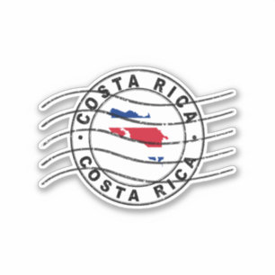 Kaart van Costa Rica, poststempel Sticker