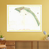  kaart van Crescent City Harbour CA (1859) Canvas Afdruk (Insitu (Woonkamer))